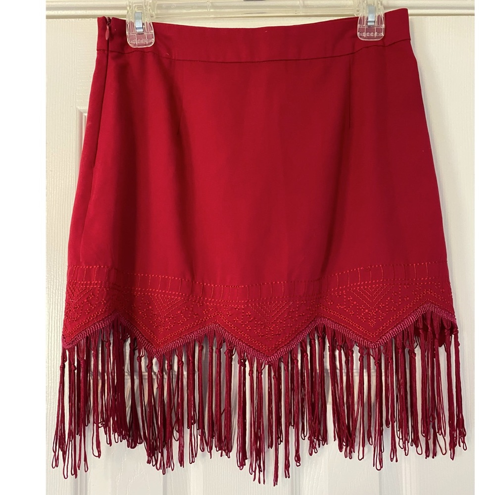 Staring at Stars Red Fringe Skirt